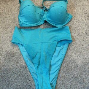 AERIE Shine Pique Lightly Lined Underwire Bikini